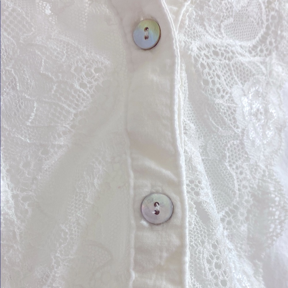 White Ruffle Blouse - Picture 3 of 4